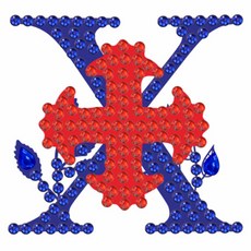 알로데 상상 알파벳 투톤 보석 십자수 DIY 키트 30 x 40 cm, NO 24, 1세트