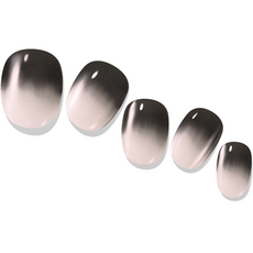 Gelato Factory 太陽能凝膠柔軟米色指甲條 26 件 + 迷你銼刀 + 碎紙墊套裝, 黑白暈染, 1組