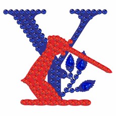 알로데 상상 알파벳 투톤 보석 십자수 DIY 키트 30 x 40 cm, NO 25, 1세트