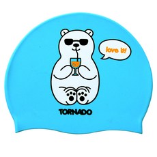 Tornado 設計款矽膠泳帽 TC1961, 1個, 藍色