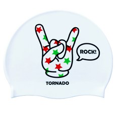 Tornado 設計款矽膠泳帽 TC1957, 白色, 1個