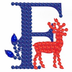 알로데 상상 알파벳 투톤 보석 십자수 DIY 키트 30 x 40 cm, NO 06, 1세트