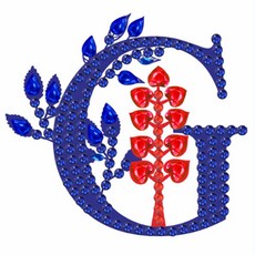 알로데 상상 알파벳 투톤 보석 십자수 DIY 키트 30 x 40 cm, NO 07, 1세트