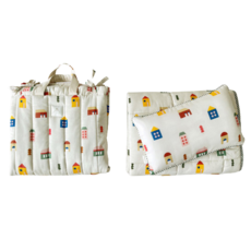 FRAMBOISE Cami童款分離式棉質午睡枕墊被+防蟎枕芯組, 綠色