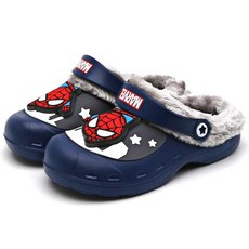 SHOELAMODE Marvel男童款蜘蛛人旋轉發光防寒拖鞋