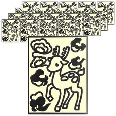 minhwashop 民畫燙金藝術DIY套組 鹿 UDPPP0125, 20套, 混合顏色