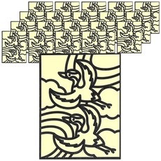 minhwashop 民畫燙金藝術DIY套組 鶴 UDPPP0123, 20套, 混合顏色
