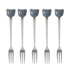 Lime Olive Vane 小熊茶叉, 灰色, 5個