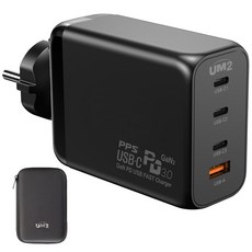 UM2 130W GaN2 PD 接地型 4孔高速充電器, 黑色, 1個