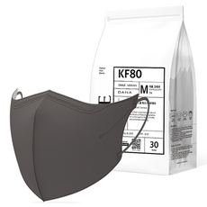 다나마스크 오브 쿨 뷰티라인 중형 KF80, 30개입, 1개, 챠콜그레이