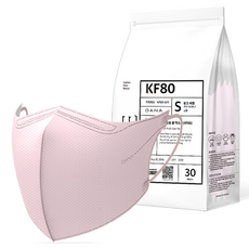 다나마스크 오브 쿨 뷰티라인 마스크 소형 KF80, 30개입, 1개, 핑크버블
