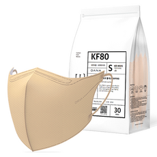 다나마스크 오브 쿨 뷰티라인 마스크 소형 KF80, 30개입, 1개, 테라베이지