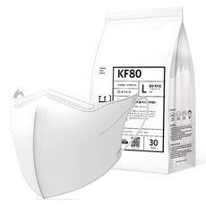 다나마스크 오브 쿨 뷰티라인 마스크 대형 KF80, 30개입, 1개, 블랑 화이트