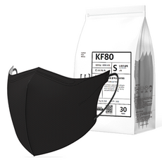 다나마스크 오브 쿨 뷰티라인 마스크 소형 KF80, 30개입, 1개, 느와르블랙