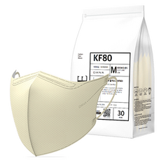 다나마스크 오브 쿨 뷰티라인 중형 KF80, 30개입, 1개, 아이보리샌드