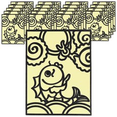 minhwashop 民畫燙金藝術貼紙, 20個, 魚變龍圖