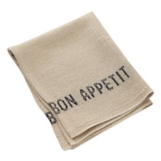 Charvet Editions Bon Appétit 亞麻廚房巾 S, 黑色, 1個