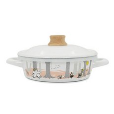 EJIRY IH電磁爐適用嚕嚕米森林系列雙耳鍋, 粉色, 1個, 18cm