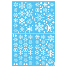 지아이니 감성 눈꽃 창문 꾸미기 데코 스티커 시트지 4종 세트, 혼합색상