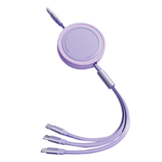 써뉴즈 편리 휴대용 3in1 고속충전케이블, 퍼플, 1개