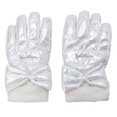 benetton 班尼頓 童款閃耀光彩蝴蝶結保暖鋪棉手套