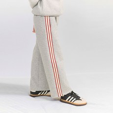 ORANGEDAMOM 女童 DM 線條刷毛寬褲