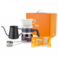 NUVO 陶瓷350手沖濾泡組合 橘色, 濾泡組合 + 手沖壺 350ml + 家用濾紙 + 量匙, 1套
