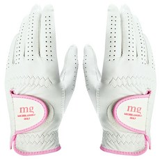 米開朗基羅 女士高級羊皮高爾夫手套 雙手配戴, 白色系, 1套