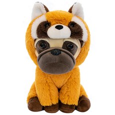 다윗트 겨울옷 입은 장식용 강아지 인형, 15.4cm, 너구리, 1개