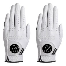 NEO 男士高級全羊皮單手高爾夫手套 左手用, 黑色, 2個