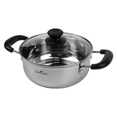 QUEEN SENSE IH爐適用不鏽鋼雙耳泡麵鍋+鍋蓋組, 混色, 20cm, 1組