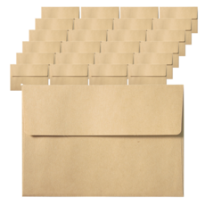 寬版封蓋喜帖明信片信封, 100個, 牛皮紙