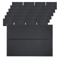 寬版封蓋喜帖明信片信封, 100個, 黑色