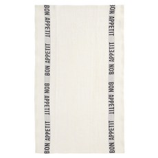 雪酪版Bon Appetit白色廚房抹布 M, 黑色, 1個