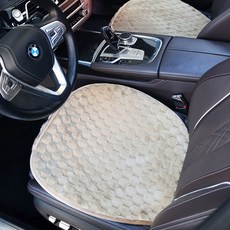 지엠지모터스 자동차 시트커버 극세사 차량용 방석 다이아 2P, 다이아 밀크브라운, 1세트