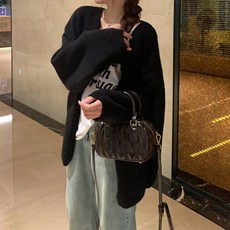 페이퍼먼츠 여성용 원버튼 루즈한 니트 가디건 07680