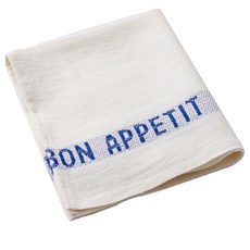 雪酪版Bon Appetit廚房抹布 白色 S, 藍色, 1個