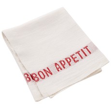 雪酪版Bon Appetit廚房抹布 白色 S, 紅色, 1個
