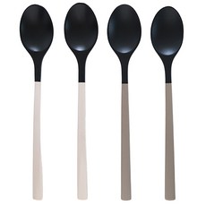 SOOM 원목 숟가락 세트, 아이보리 + 그레이, 숟가락 4p, 1세트