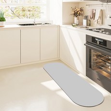 MUAMUA 빨아쓰는 논슬립 규조토 발매트, 라이트그레이, 1개