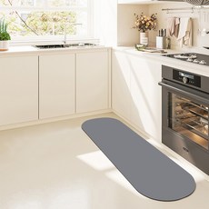 MUAMUA 빨아쓰는 논슬립 규조토 발매트, 다크그레이, 1개