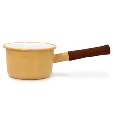 EJIRY 北歐風琺瑯牛奶鍋, 奶油黃色, 14cm, 1個