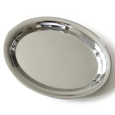 KITCHENCHOIS 亮面不鏽鋼 橢圓 橢圓盤, 銀色, 1個