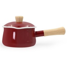 EJIRY Satin感應爐適用單柄琺瑯法式燉鍋, 15cm, 酒紅色, 1個