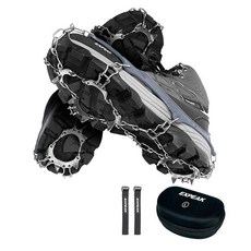 Expeak Tundra 13P 不鏽鋼冰爪 雙腳穿戴 + 硬殼收納盒套組, 灰色(冰爪)