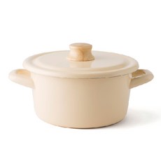 FUJIHORO 電磁爐適用Cotton系列附蓋雙耳鍋, 1個, Cotton Yellow Beige, 18cm