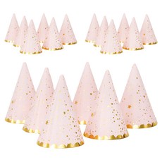 joyparty 生日派對帽 6入, 粉紅星星, 3個