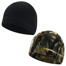 A-VIC SPORTS HeatGear 戶外防寒刷毛毛帽 2入, 黑色 + 迷彩