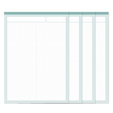 Recoz 方格筆記本 A5, 50張, 4個, 薄荷綠