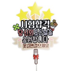 SUNNY TOPPER 防水蛋糕插牌, 應援棒 考試合格&每一天都會為你加油字樣 1支